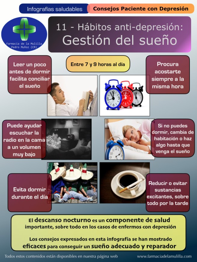 Infografia Depresion 11 - Habitos antidepresion - Gestión del sueño
